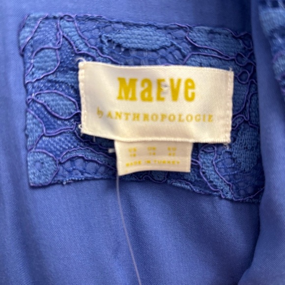 Maeve Anthropologie NEW Blouse Top Size 10 Cropped Romantic Lace Tie Coquette - Picture 4 of 10